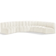 Bowery Hill Contemporary Soft Cream Velvet Modular Sectional