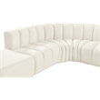 Bowery Hill Contemporary Soft Cream Velvet Modular Sectional