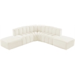 Bowery Hill Contemporary Soft Cream Velvet Modular Sectional
