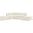Bowery Hill Contemporary Soft Cream Velvet Modular Sectional