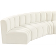 Bowery Hill Contemporary Soft Cream Velvet Modular Sectional