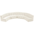 Bowery Hill Contemporary Soft Cream Velvet Modular Sectional