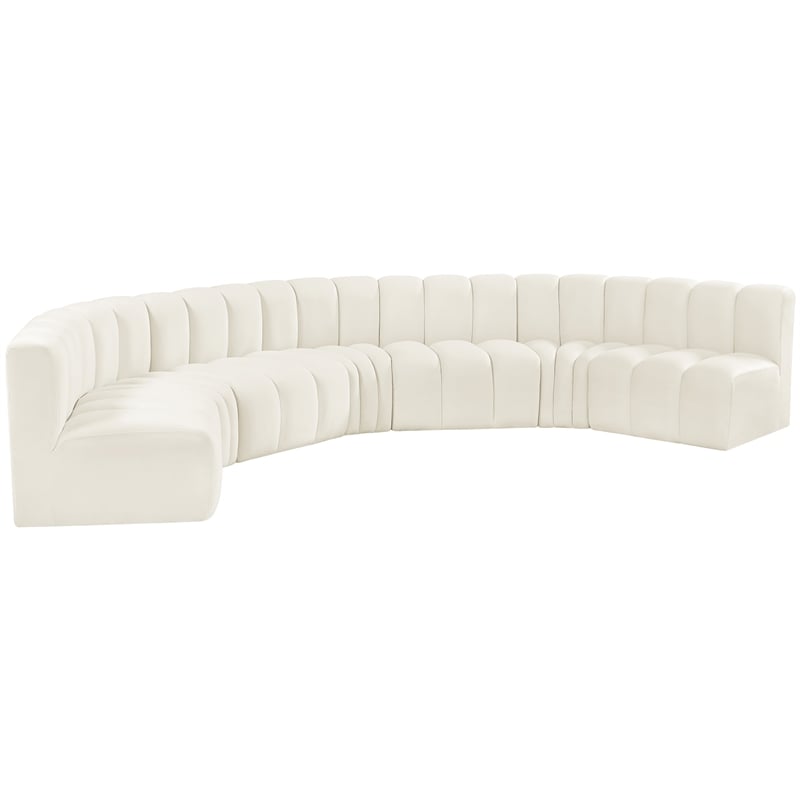 Bowery Hill Contemporary Soft Cream Velvet Modular Sectional