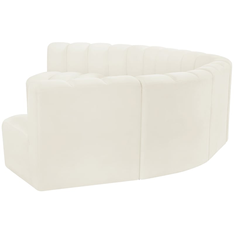 Bowery Hill Contemporary Soft Cream Velvet Modular Sectional