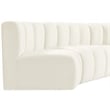 Bowery Hill Contemporary Soft Cream Velvet Modular Sectional