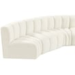 Bowery Hill Contemporary Soft Cream Velvet Modular Sectional