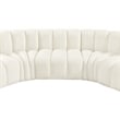 Bowery Hill Contemporary Soft Cream Velvet Modular Sectional