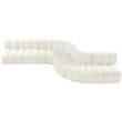 Bowery Hill Contemporary Soft Cream Velvet Modular Sectional