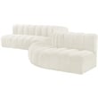 Bowery Hill Contemporary Soft Cream Velvet Modular Sectional