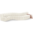 Bowery Hill Contemporary Soft Cream Velvet Modular Sectional