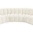 Bowery Hill Contemporary Soft Cream Velvet Modular Sectional