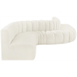 Bowery Hill Contemporary Soft Cream Velvet Modular Sectional