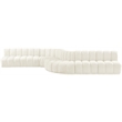 Bowery Hill Contemporary Soft Cream Velvet Modular Sectional