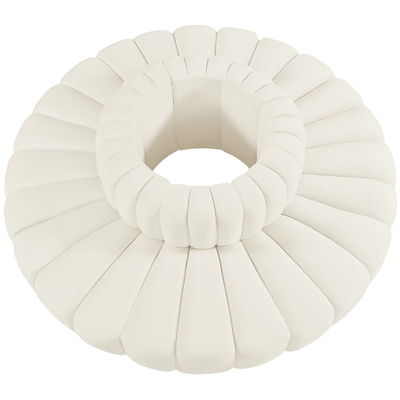 Bowery Hill Contemporary Soft Cream Velvet Modular Sectional