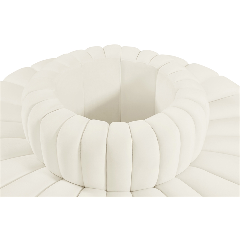 Bowery Hill Contemporary Soft Cream Velvet Modular Sectional