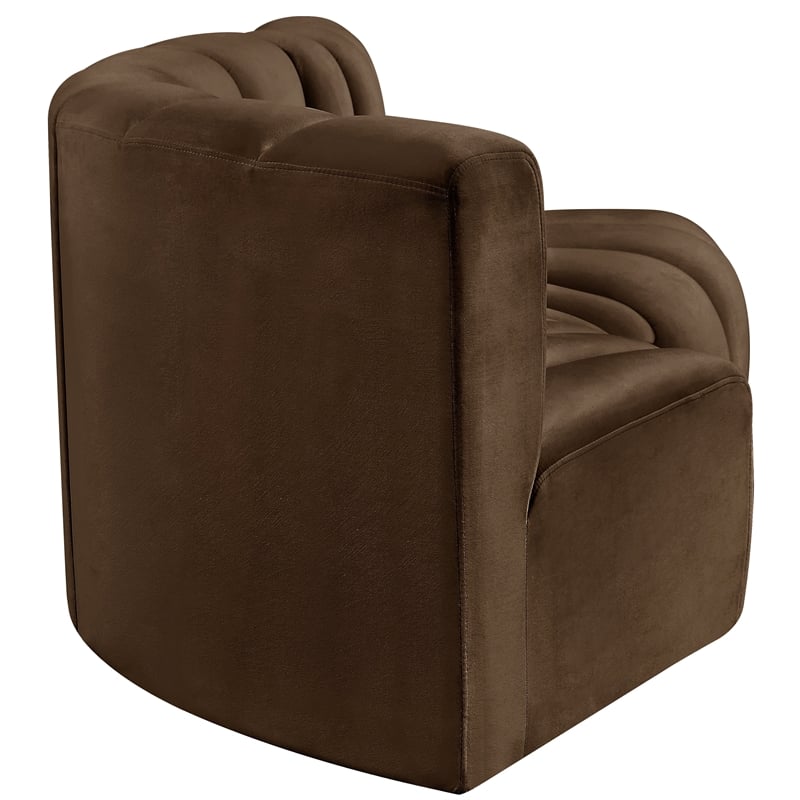 Bowery Hill Contemporary Soft Brown Velvet Modular Sectional