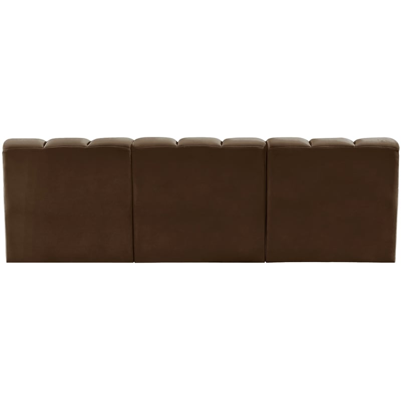 Bowery Hill Contemporary Soft Brown Velvet Modular Sectional