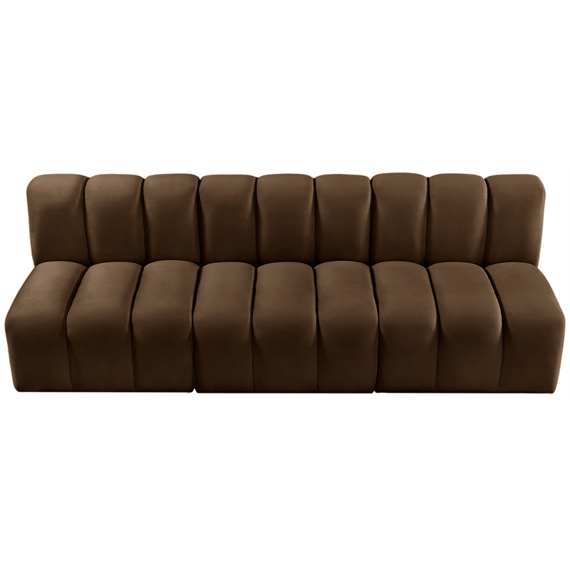 Bowery Hill Contemporary Soft Brown Velvet Modular Sectional