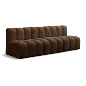 Bowery Hill Contemporary Soft Brown Velvet Modular Sectional