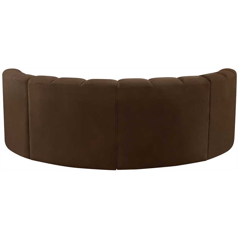 Bowery Hill Contemporary Soft Brown Velvet Modular Sectional