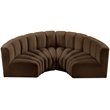 Bowery Hill Contemporary Soft Brown Velvet Modular Sectional