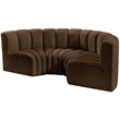 Bowery Hill Contemporary Soft Brown Velvet Modular Sectional