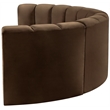 Bowery Hill Contemporary Soft Brown Velvet Modular Sectional