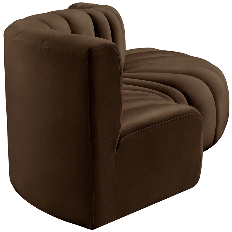 Bowery Hill Contemporary Soft Brown Velvet Modular Sectional
