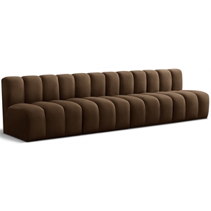 Bowery Hill Contemporary Soft Brown Velvet Modular Sectional