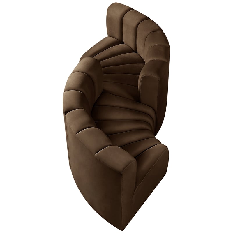 Bowery Hill Contemporary Soft Brown Velvet Modular Sectional