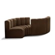 Bowery Hill Contemporary Soft Brown Velvet Modular Sectional