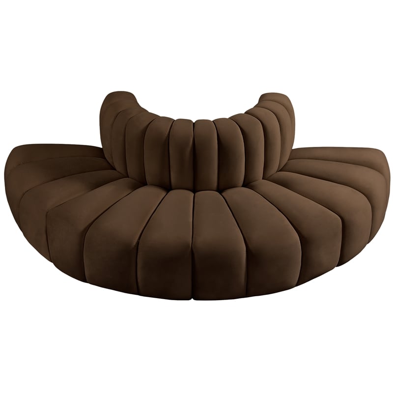 Bowery Hill Contemporary Soft Brown Velvet Modular Sectional