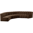 Bowery Hill Contemporary Soft Brown Velvet Modular Sectional