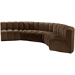 Bowery Hill Contemporary Soft Brown Velvet Modular Sectional