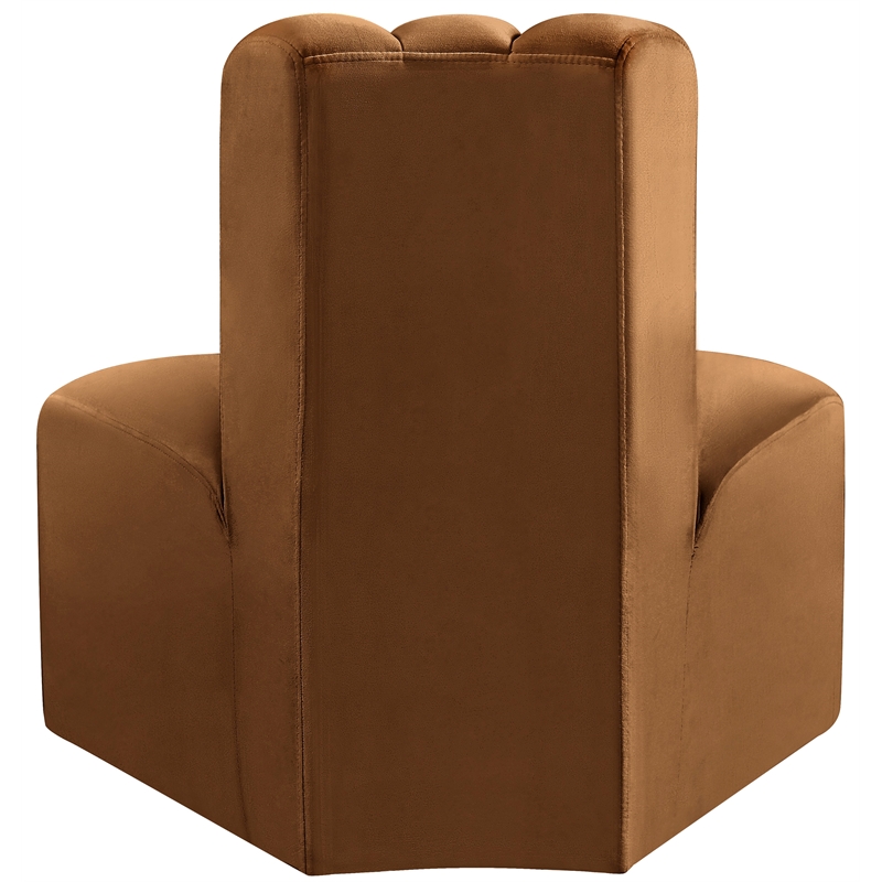 Bowery Hill Contemporary Deep Channel Tufted Soft Saddle Velvet Reverse Corner