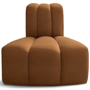 Bowery Hill Contemporary Deep Channel Tufted Soft Saddle Velvet Reverse Corner