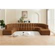 Bowery Hill Contemporary Soft Saddle Velvet Modular Sectional