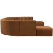 Bowery Hill Contemporary Soft Saddle Velvet Modular Sectional