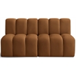 Bowery Hill Contemporary Soft Saddle Velvet Modular Sectional