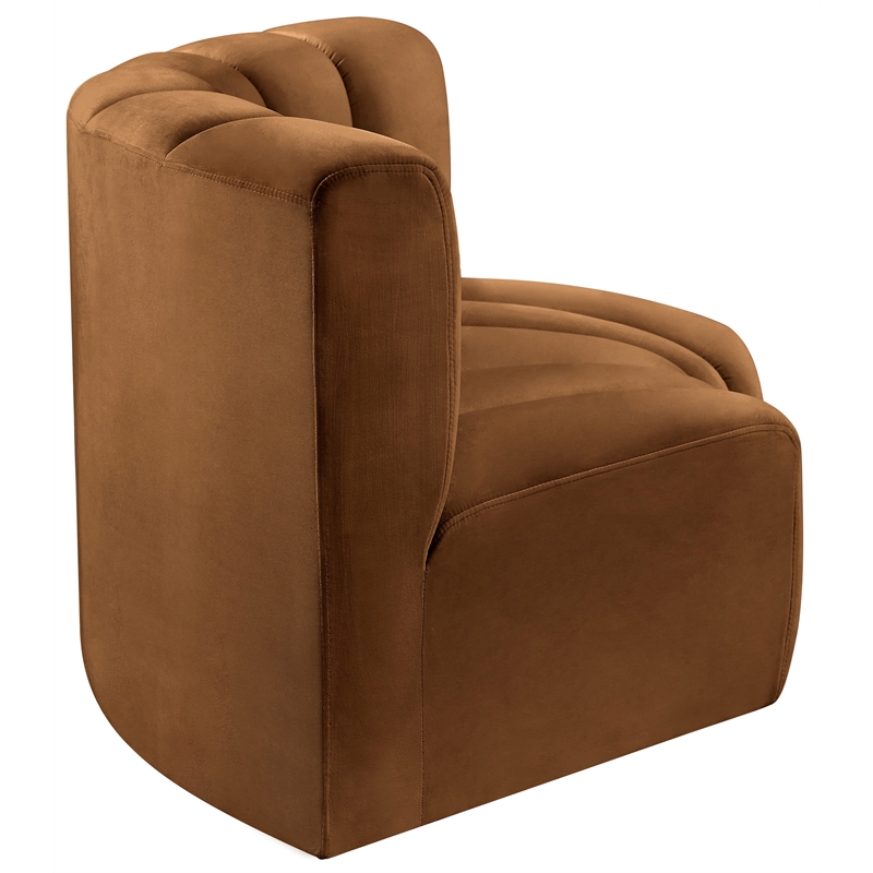 Bowery Hill Contemporary Soft Saddle Velvet Modular Sectional