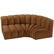 Bowery Hill Contemporary Soft Saddle Velvet Modular Sectional