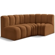 Bowery Hill Contemporary Soft Saddle Velvet Modular Sectional