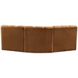 Bowery Hill Contemporary Soft Saddle Velvet Modular Sectional
