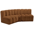 Bowery Hill Contemporary Soft Saddle Velvet Modular Sectional
