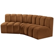 Bowery Hill Contemporary Soft Saddle Velvet Modular Sectional