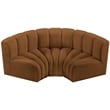 Bowery Hill Contemporary Soft Saddle Velvet Modular Sectional