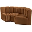 Bowery Hill Contemporary Soft Saddle Velvet Modular Sectional