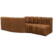 Bowery Hill Contemporary Soft Saddle Velvet Modular Sectional