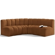 Bowery Hill Contemporary Soft Saddle Velvet Modular Sectional