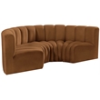 Bowery Hill Contemporary Soft Saddle Velvet Modular Sectional